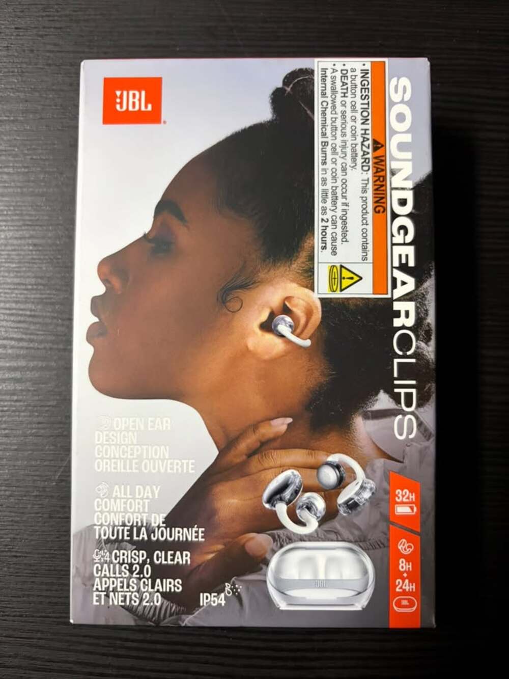 JBL Soundgear Clips Open-Ear True Wireless Earbuds in White (Sealed)